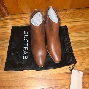 JustFab Brown Heeled Boots